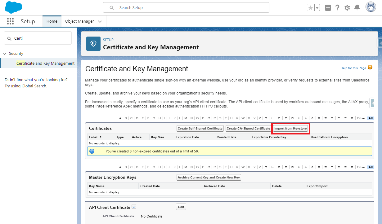 Certificate and Key Management