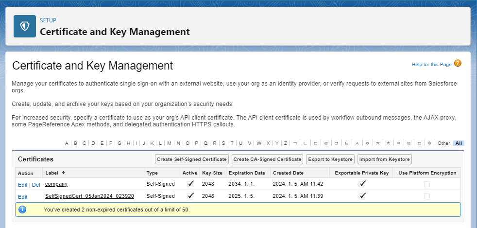 Cerificate and Key Management