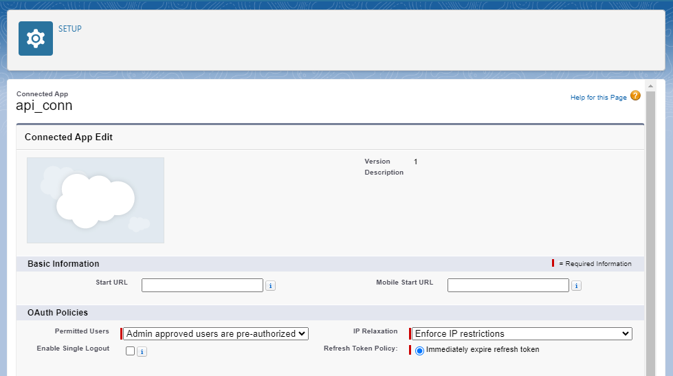 ConnectedApp Pilicies